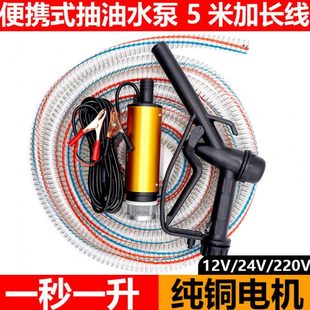 抽油泵柴油12V24V通用220v电动抽水泵抽油神器加油枪小型抽油机器