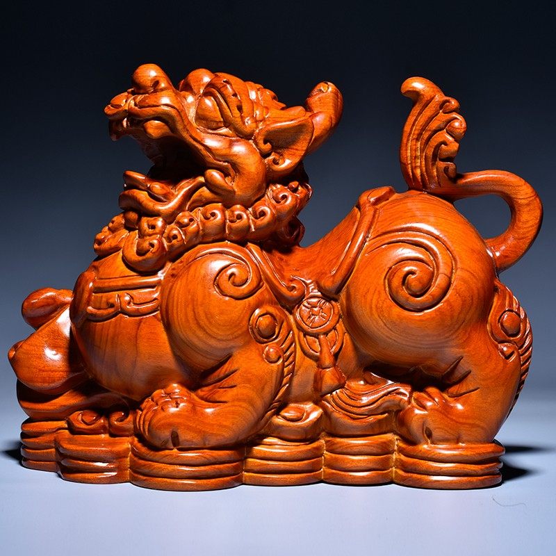 梨木雕貔貅红木貔貅家居办公室玄关装饰工艺品店铺业送礼,家居饰品,装饰摆件,淘宝优惠券,粉丝福利购,淘宝优惠卷