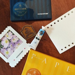 遵爵全棉创意卡片水彩纸中粗纹g胶片胶卷纸票根纸油画棒马笔美术
