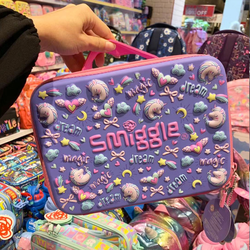 澳洲Smiggle 开学季儿童学生卡通多色单双层大空间容量饭储物饭盒