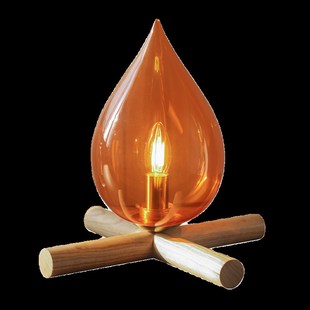 火堆台灯复古氛围卧室床头小夜灯民宿装饰艺术创意火焰火苗灯