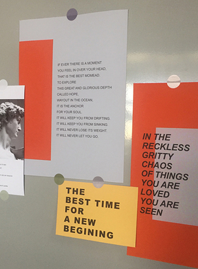 Ong 橙色灰色石 撞色装饰画卡片 in英文墙小海报张