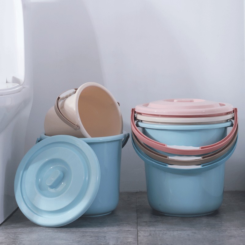 加厚塑料小水桶带盖大号家用宿舍提水桶儿童美术小桶迷你玩具桶