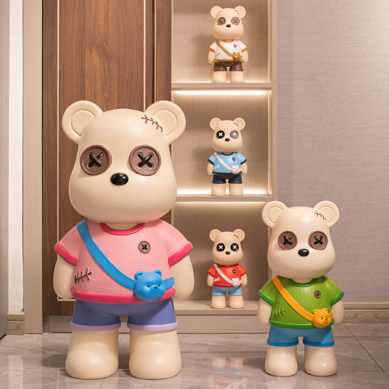 新款卡通暴力熊存钱罐只进不出超大落地小礼品摆件男女儿童储蓄罐