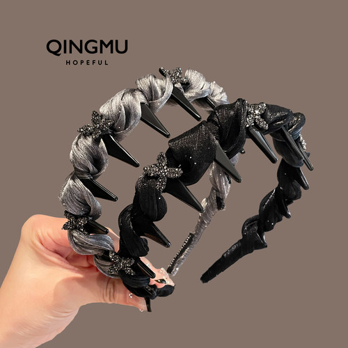 路易斯发箍女赫本风带齿防滑高颅顶头箍减龄高级感气质不勒头发卡