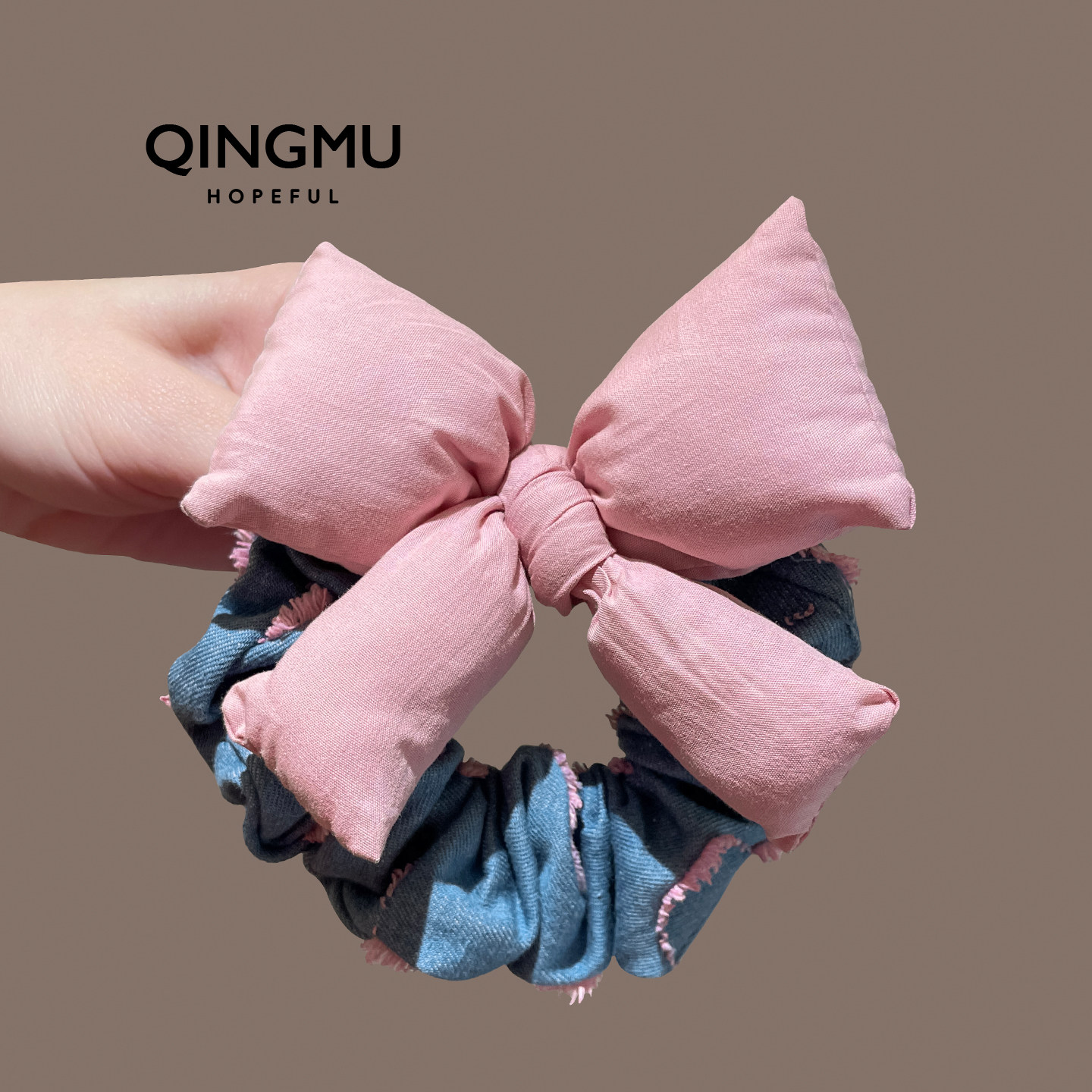 韩系高端布艺立体蝴蝶结大肠发圈女高级感甜美扎丸子头圈发绳皮筋