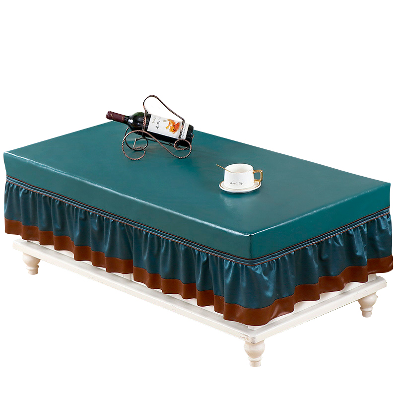 茶几桌布罩防尘防水防油PU免洗防烫欧式餐桌布长方形茶几垫全包