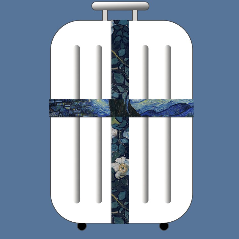 文艺行李拉杆箱打包绳梵高油画一十字托运加固防爆开绑带男女潮款