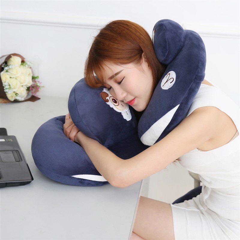 U型枕抱枕办公室午睡枕小学生午休趴睡枕头靠垫卡通U形护颈趴趴枕