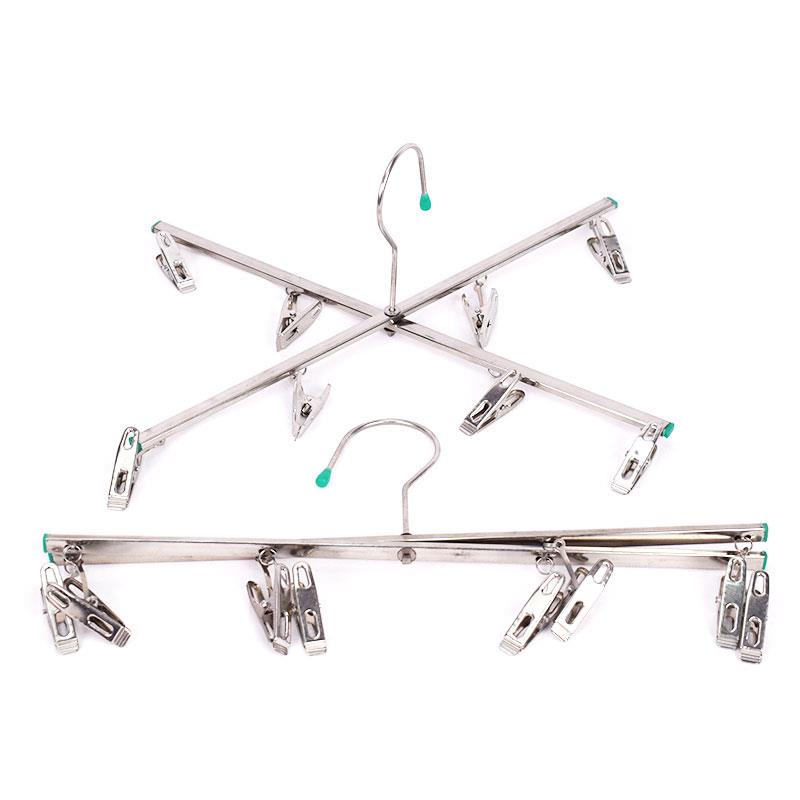 不锈钢四夹裤架家用十字裤夹8夹折叠衣架晒牛仔裤架夹衣架