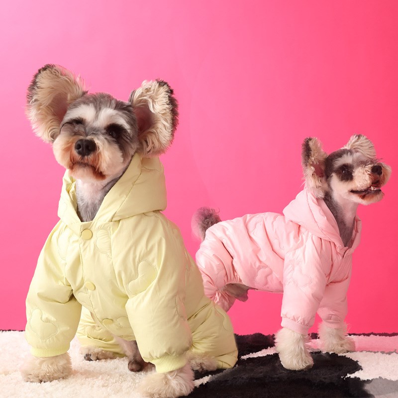 狗狗衣服冬款加厚保暖p雪纳瑞泰迪博美比熊可爱云朵四脚护肚羽绒
