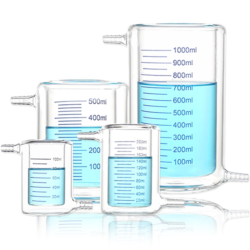 闽玻 玻璃层夹烧杯带刻度耐高温化学实验室光催化反应器