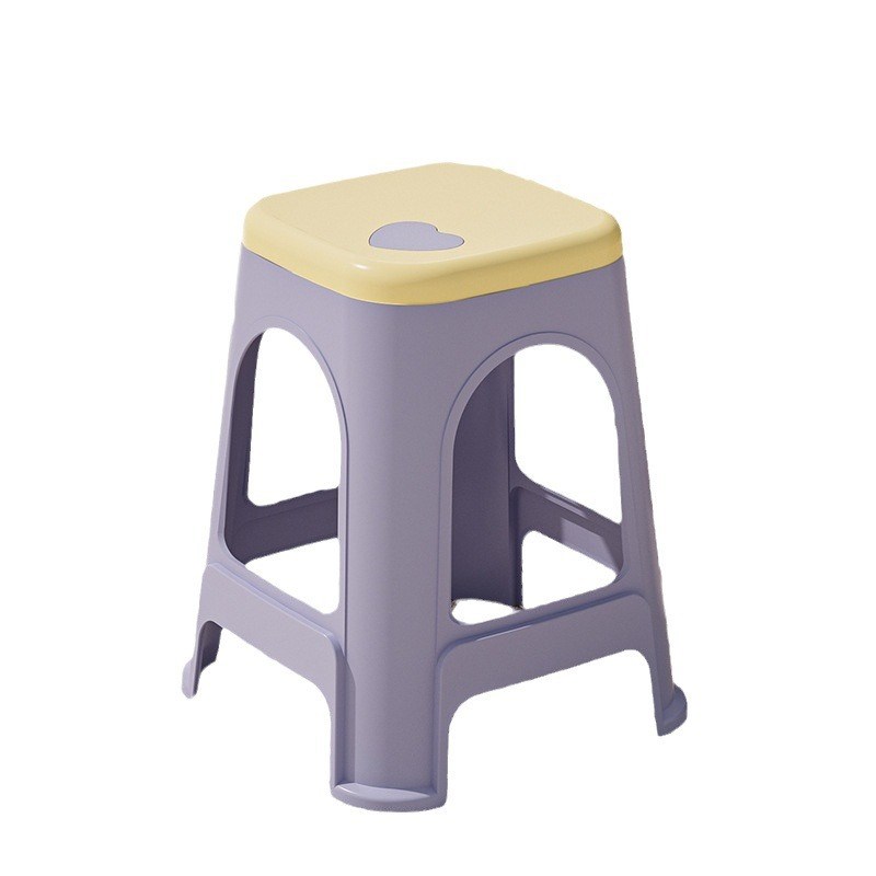 塑料爱心高家用可叠放加厚凳结实耐用餐厅现代圆板凳