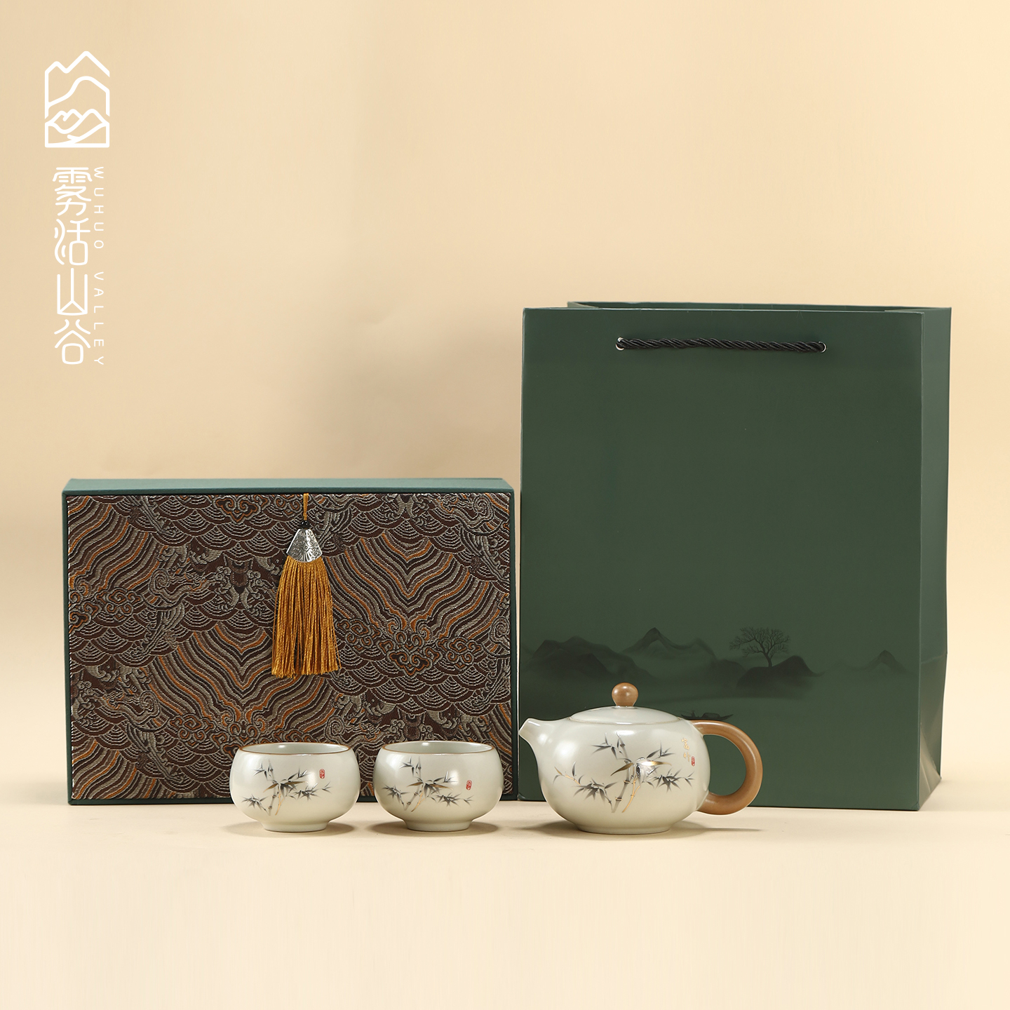 黄汝陶瓷西施壶开片可养一壶两杯