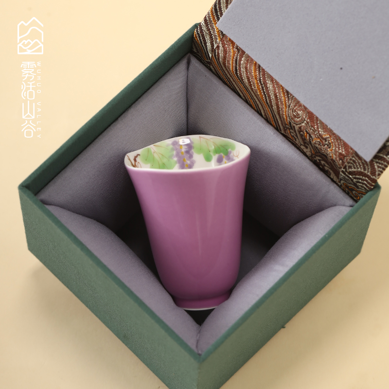 手绘茶杯陶瓷釉下彩小清新主人杯