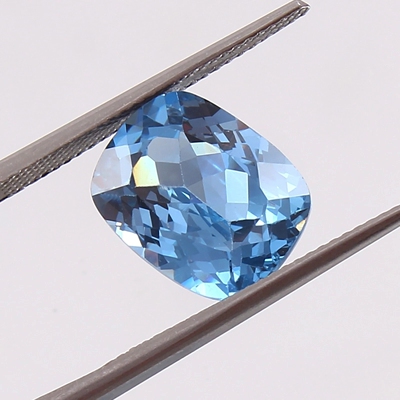 枕形肥长方7x8~8x12mm培育海蓝宝 圣玛利亚蓝培育尖晶金首饰镶嵌