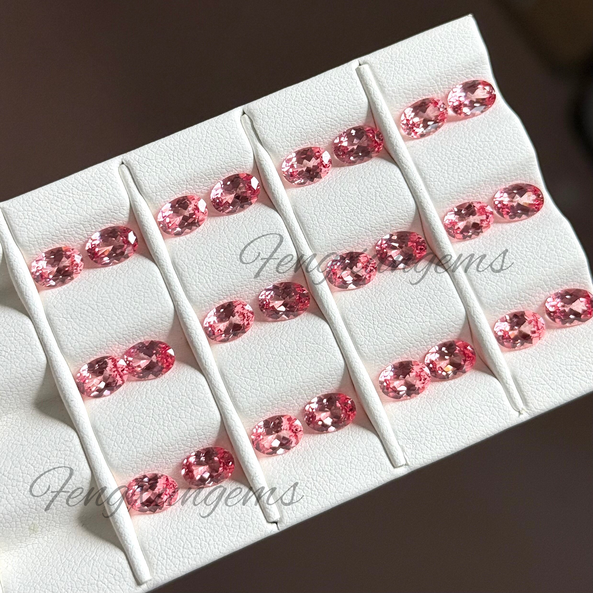 椭圆培育蓝宝石帕帕拉恰 蛋形4x6~8x10mm 金首饰银镶嵌定制裸石