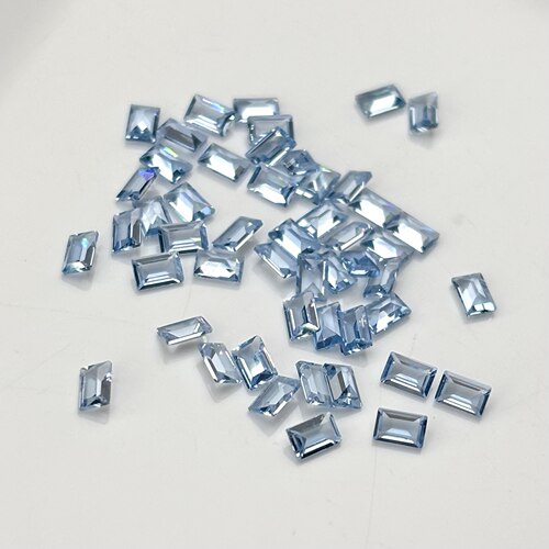 培育浅海蓝宝小长方形碎钻1X2-3x6mm 镶嵌配石耐高温蓝宝石