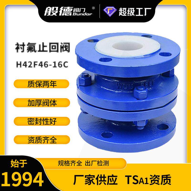 衬氟止回阀H42F46-10C铸钢法兰逆止阀向阀升降腐蚀性化工管道阀