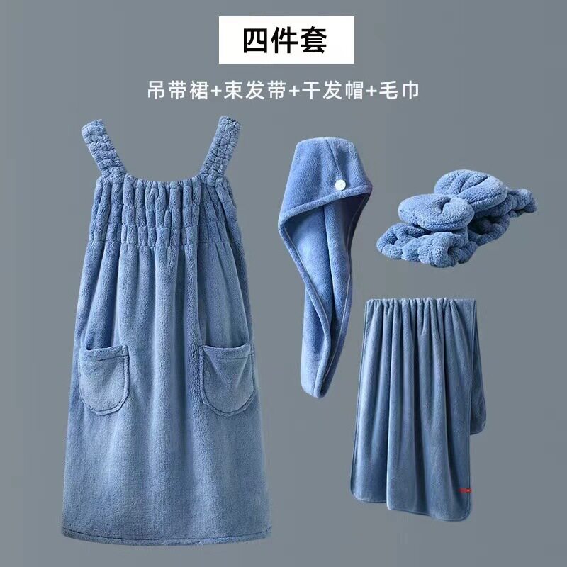 新款 浴裙可穿百变浴巾吸水浴巾珊瑚绒浴裙浴裙/浴袍/浴衣图片