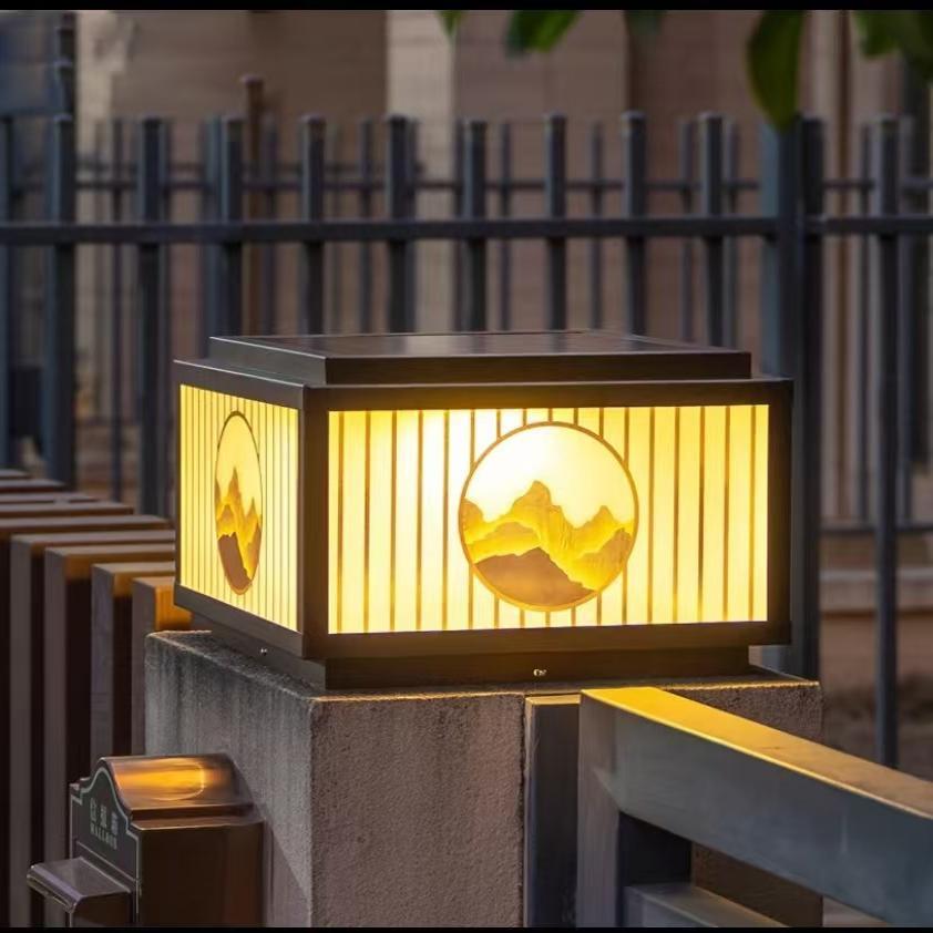 门柱柱头灯太阳能灯户外别墅大门柱头灯院子围栏灯室外防水门柱灯