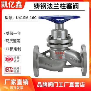 16C 铸钢法兰柱塞阀U41SM 25耐高温导热油蒸汽锅炉阀门DN506580