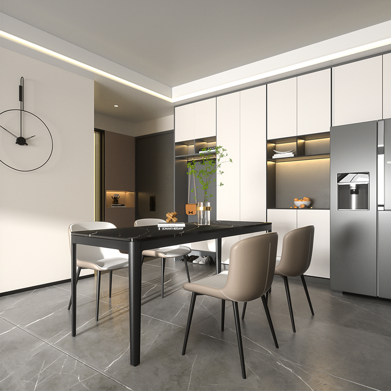 圆角太空铝合金实心桌腿岩板餐桌支架大理石桌架玻璃台脚架子底座