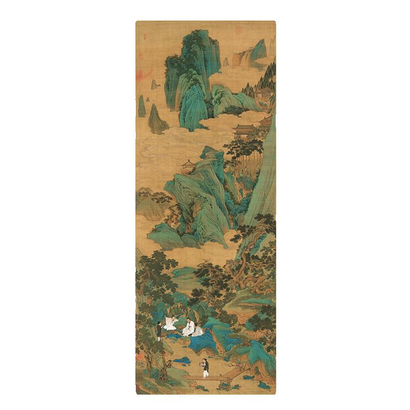 仇英桃源仙境图青绿山水画临摹范本国画原作微喷覆制中古装饰画