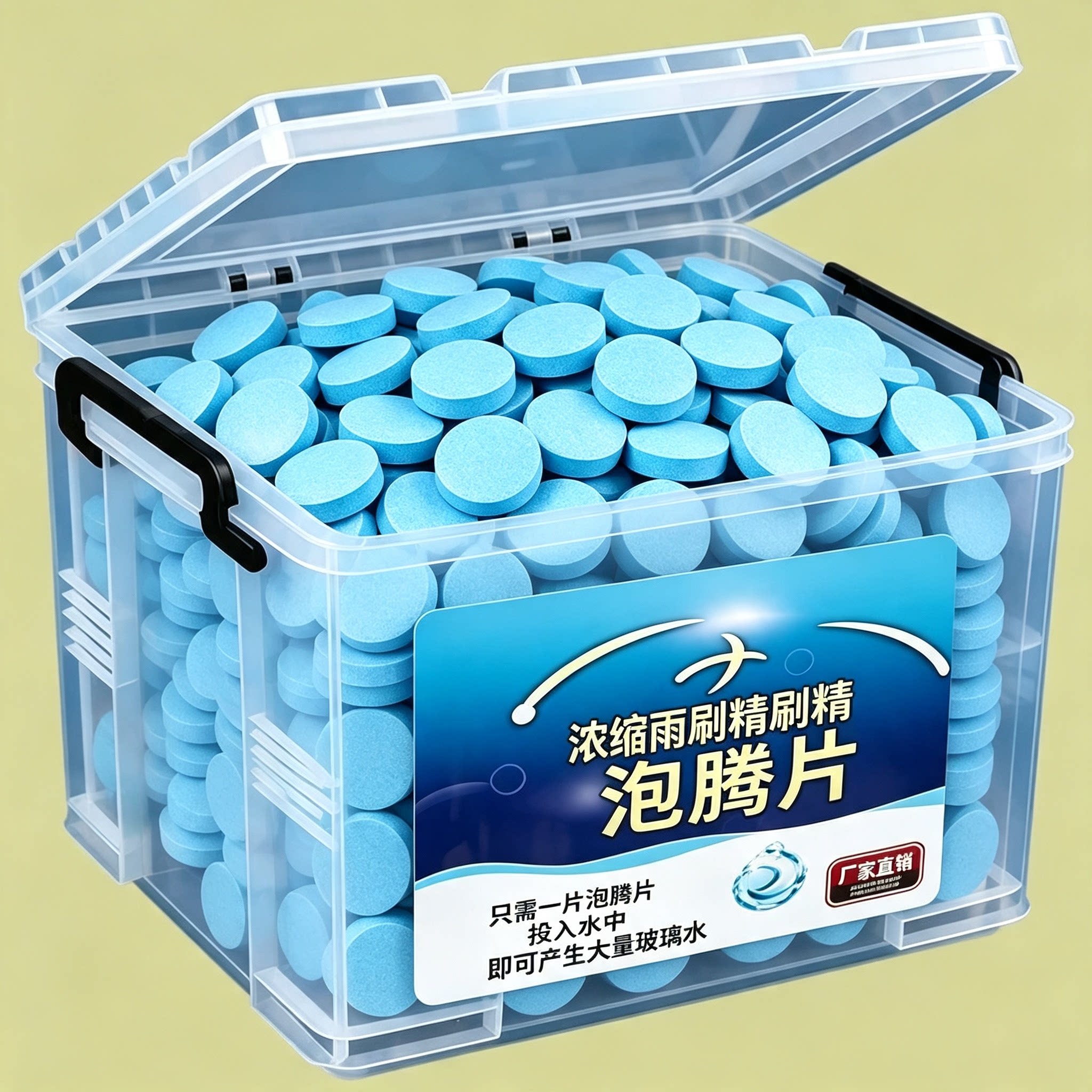 固体雨刮精固态雨刷精泡腾片汽车挡风浓缩片玻璃水除油膜防护胶条