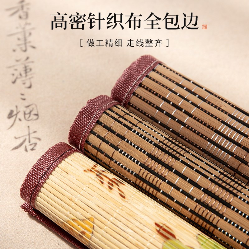 梅林笔庄毛笔笔帘书法毛笔专用收纳袋大容量竹制卷笔帘国画毛笔袋