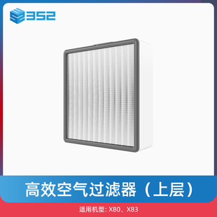 HEPA滤芯 上层 过滤pm0.3pm0.1 X80X83高效空气过滤器 352