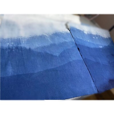 重山草木染棉麻棉布面料精选蓝染布料可做汉服衣裙 连续2米以下