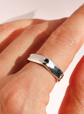 青岛出口日韩小众极简菱形几何切面戒指ins风百搭休闲风叠戴素圈