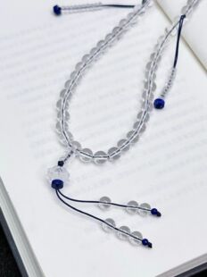 天然白水晶108佛珠双a等级7mm珠径配南红 青晶石顶珠腰珠念珠手持