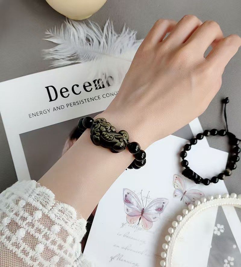 天然金曜石貔貅手链男女款情侣手串饰品,饰品/流行首饰/时尚饰品新,黑曜石,淘宝优惠券,粉丝福利购,淘宝优惠卷