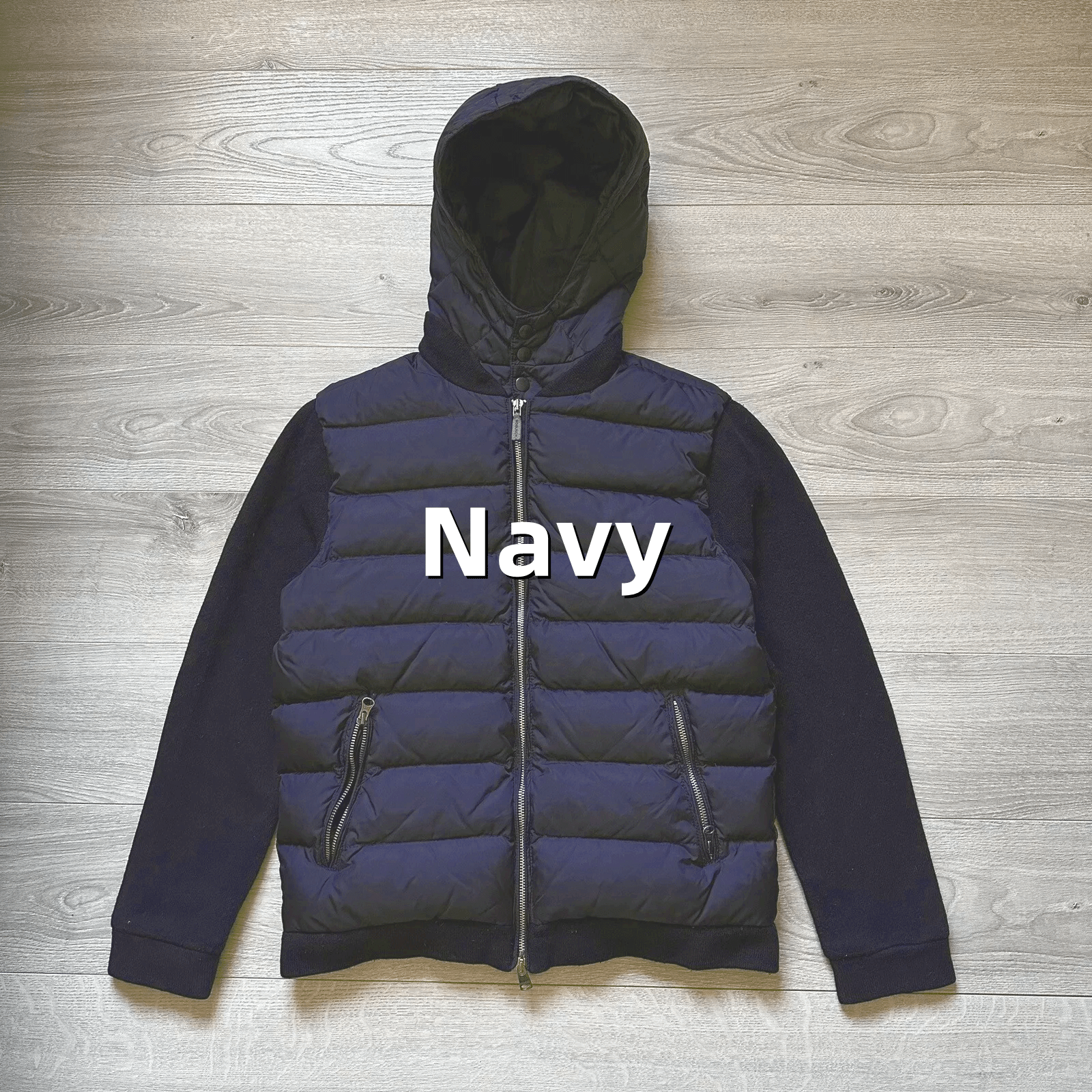 thumbnail for JHXDF PRO002 Hooded Wool Cardigan Goose Hooded Knit Down (Goose)