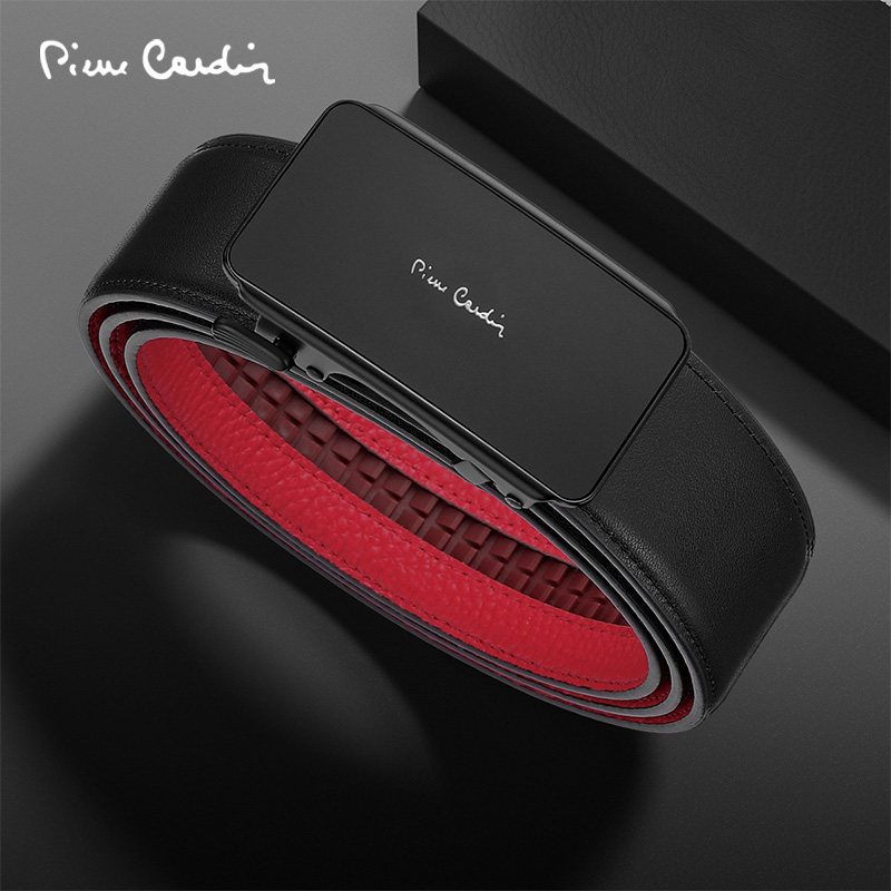 皮尔卡丹真皮皮带本命年腰带男款商务自动扣皮带男士结婚婚礼皮带