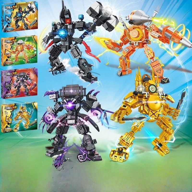 鸡曼马桶人和生化监控人适用乐高积木泰坦电视人音响人拼装玩具男