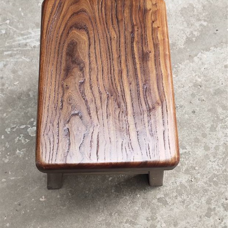 独板换鞋凳北方老榆木房梁料制作榫卯结构小板凳原木凳实木儿童凳