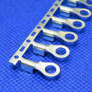 4.2接线片线耳O型连带横带厚度0.6mm黄铜镀锡外径6.6连打接线端子