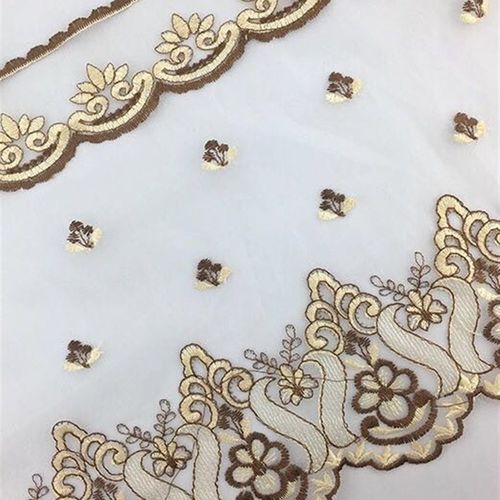 窗帘花边装饰花边刺绣蕾丝30cm布料配饰珠子辅料边穗帘头拼接欧式