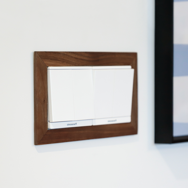 实木质开关贴装饰框墙贴插座灯开关面板轻奢防尘保护套北欧风创意