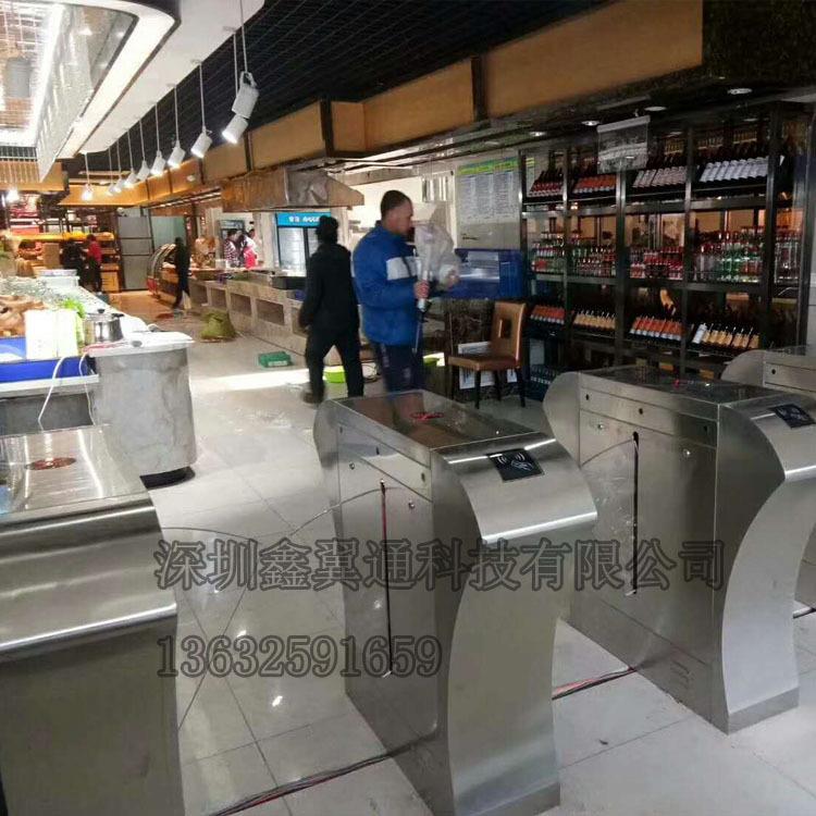 自助餐厅刷卡消费翼闸按次按时扣费人行通道闸机蝶形全高平移闸