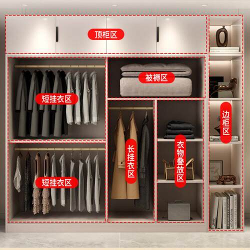 衣柜卧室家用推拉门2025新爆款简易出租房用组装结实耐用儿童衣橱