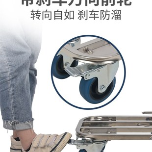 不锈钢拉车折叠小拖车手推车搬运车载重王便携式 新款 X拉货小推车