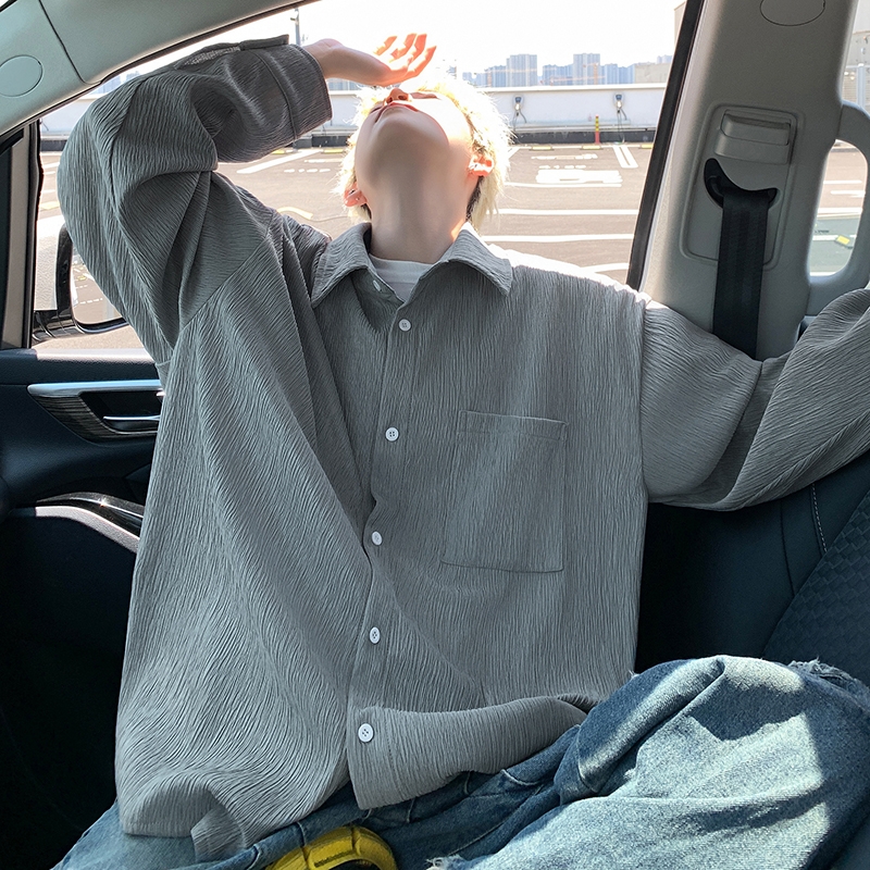 保罗悦洋港风高级感长袖衬衫