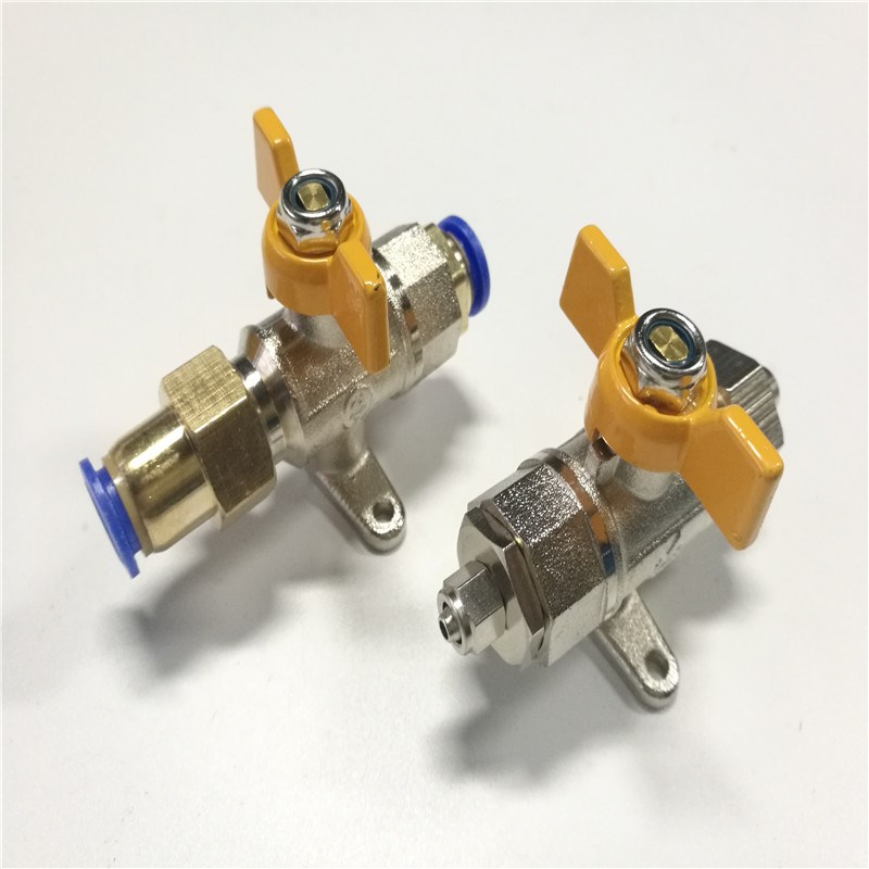 气泵气管球阀气阀带安装支架固定座PC快速接头阀门气阀开关