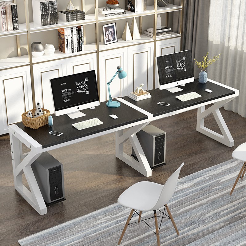 简约职员办公桌双人位组合办公室台式电脑桌椅家用卧室书法写字桌