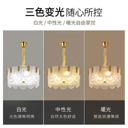 大观园客厅灯法式轻奢水晶吊灯后现代主卧室餐厅简约现代主灯413L