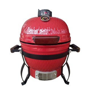 Kamado16寸新款黑色便携式家用陶瓷烧烤炉户外花园休闲商务碳烤炉